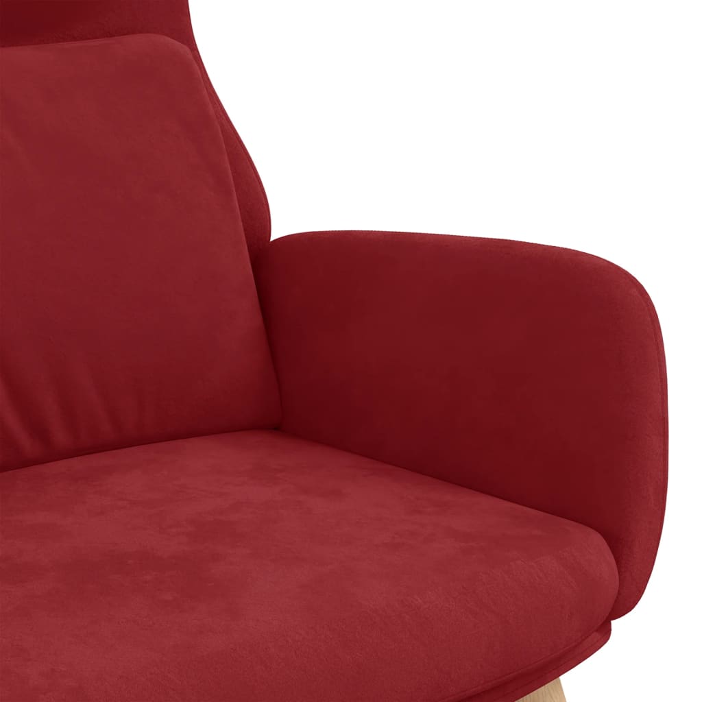 vidaXL Sillón de relax de terciopelo rojo vino tinto