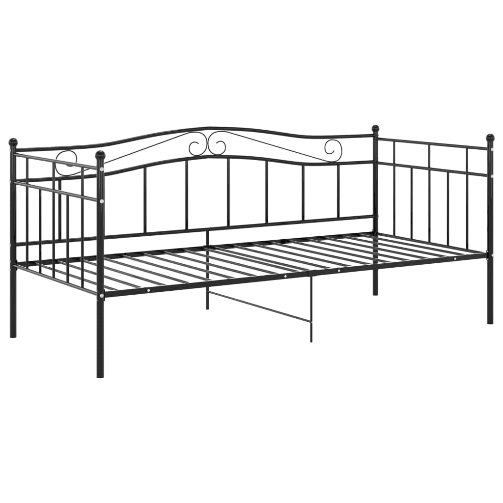 vidaXL Estructura de sofá cama sin colchón metal negro 90x200 cm