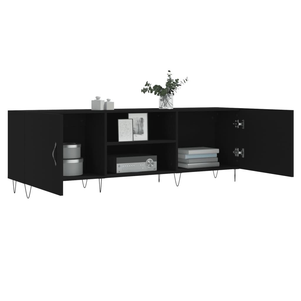 vidaXL Mueble para TV madera de ingeniería negro 150x30x50 cm