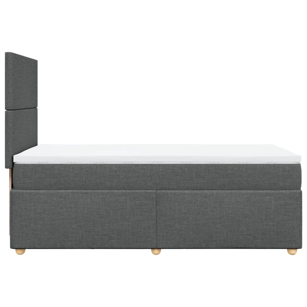 vidaXL Cama box spring con colchón tela gris oscuro 80x200 cm