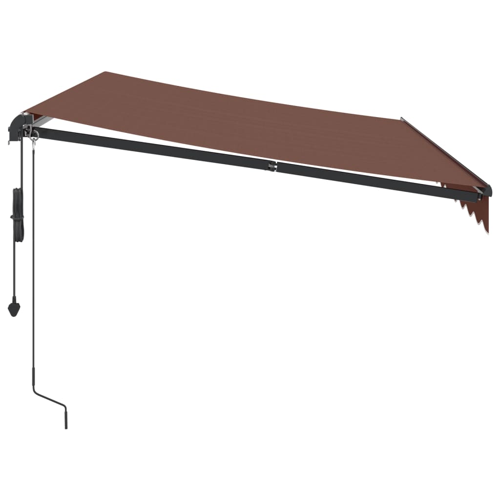 vidaXL Toldo retráctil automático con LEDs marrón 350x250 cm