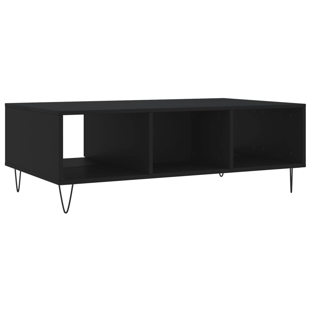 vidaXL Mesa de centro madera de ingeniería negro 104x60x35 cm