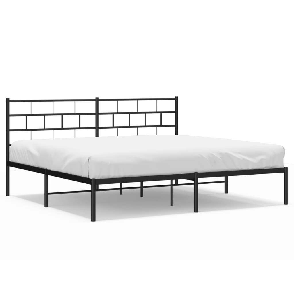 vidaXL Estructura cama sin colchón con cabecero metal negro 183x213 cm