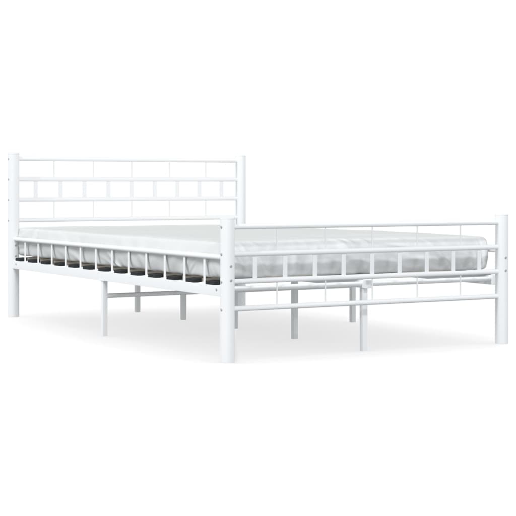 vidaXL Estructura de cama sin colchón metal blanco 140x200 cm