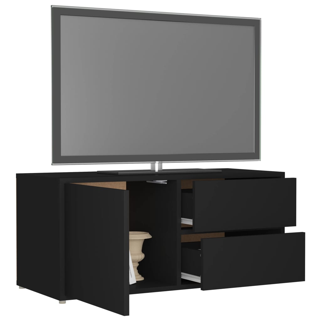 vidaXL Mueble para TV madera contrachapada negro 80x34x36 cm