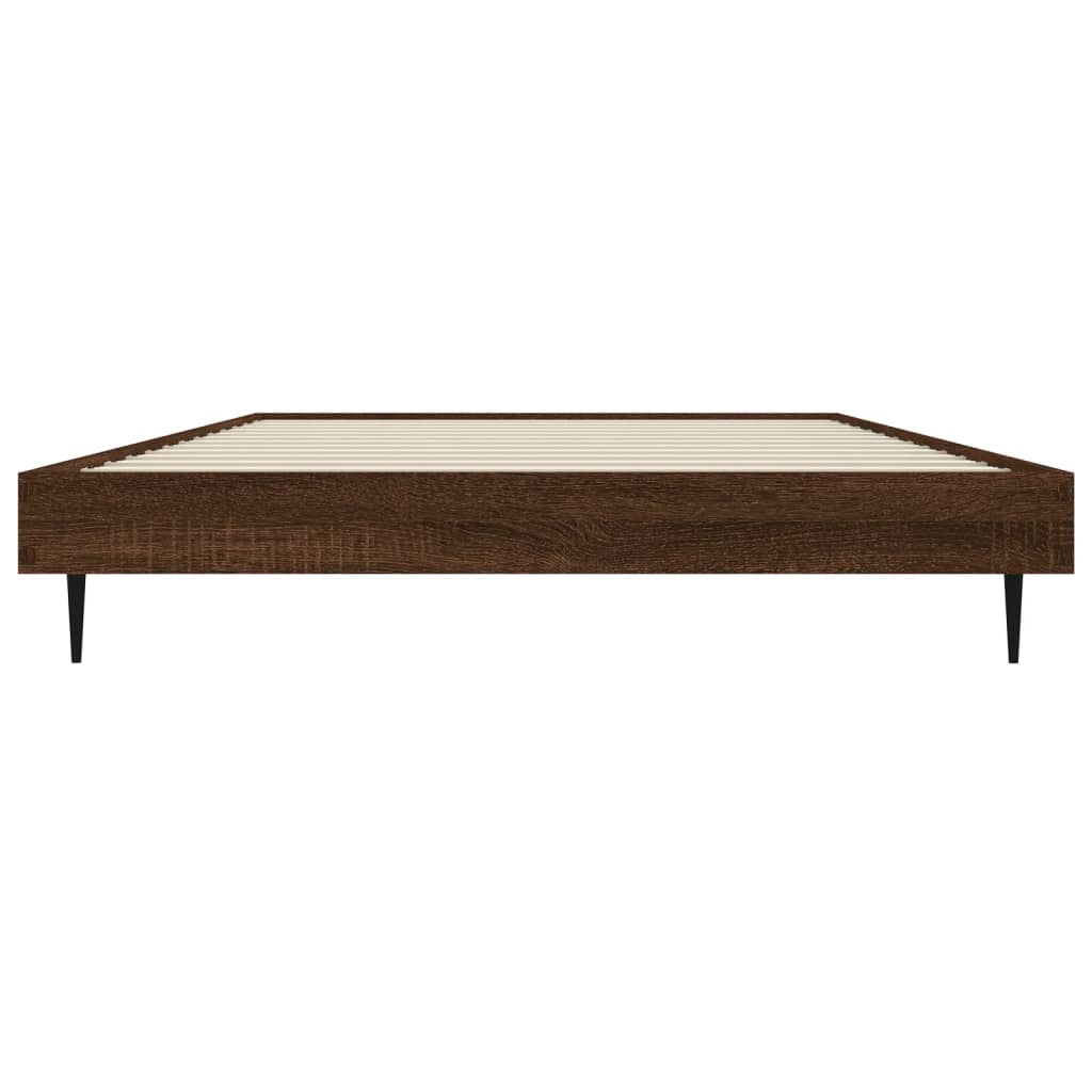 vidaXL Estructura de cama sin colchón madera marrón roble 90x190 cm