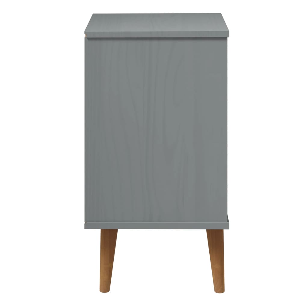 vidaXL Mesita de noche MOLDE madera maciza de pino gris 40x35x65 cm