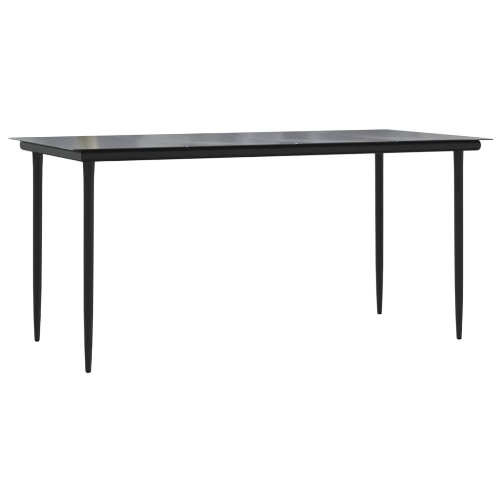 vidaXL Juego de comedor jardín 5 pzas acero y cuerda de algodón negro