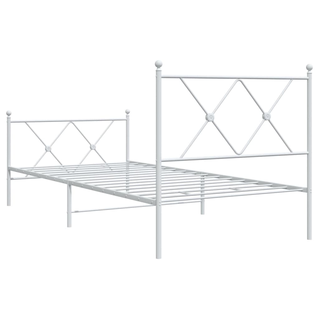 vidaXL Estructura cama sin colchón con estribo metal blanco 90x200 cm