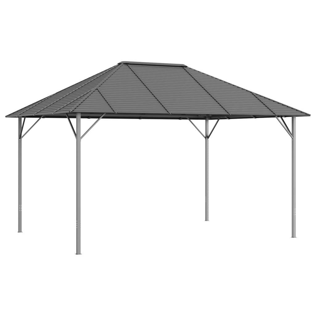 vidaXL Cenador con techo 4x3 m gris antracita