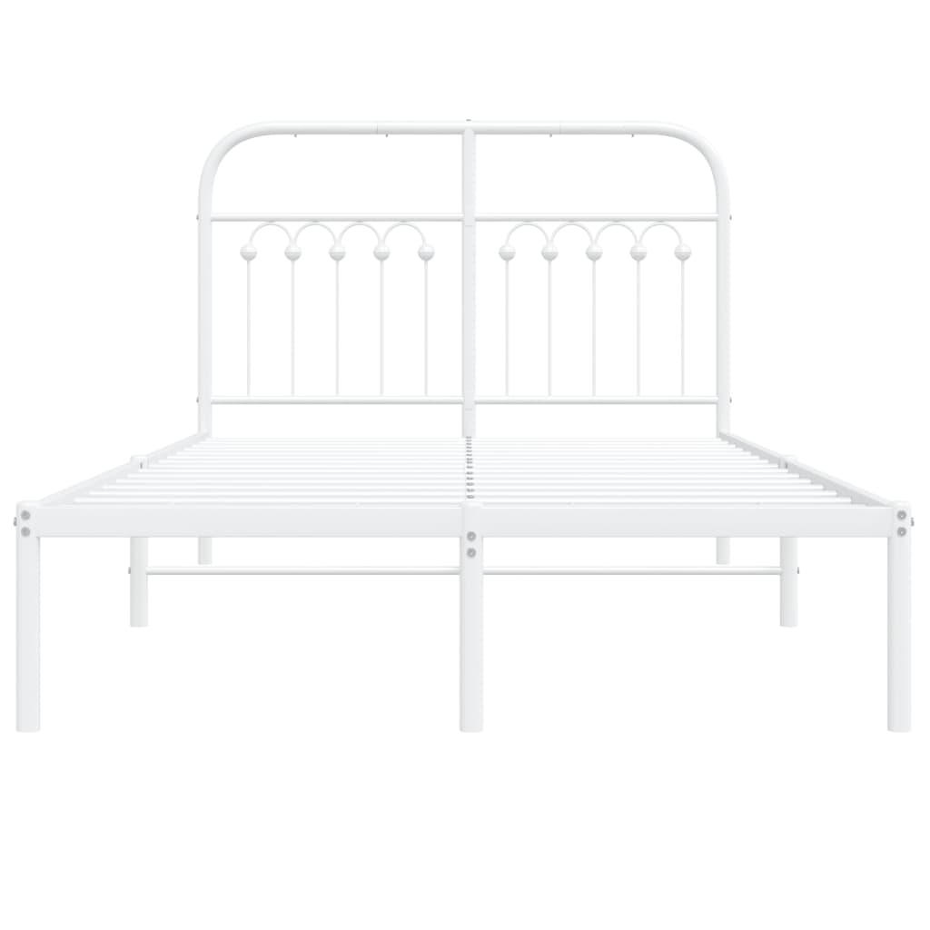 vidaXL Estructura cama sin colchón con cabecero metal blanco 120x190cm