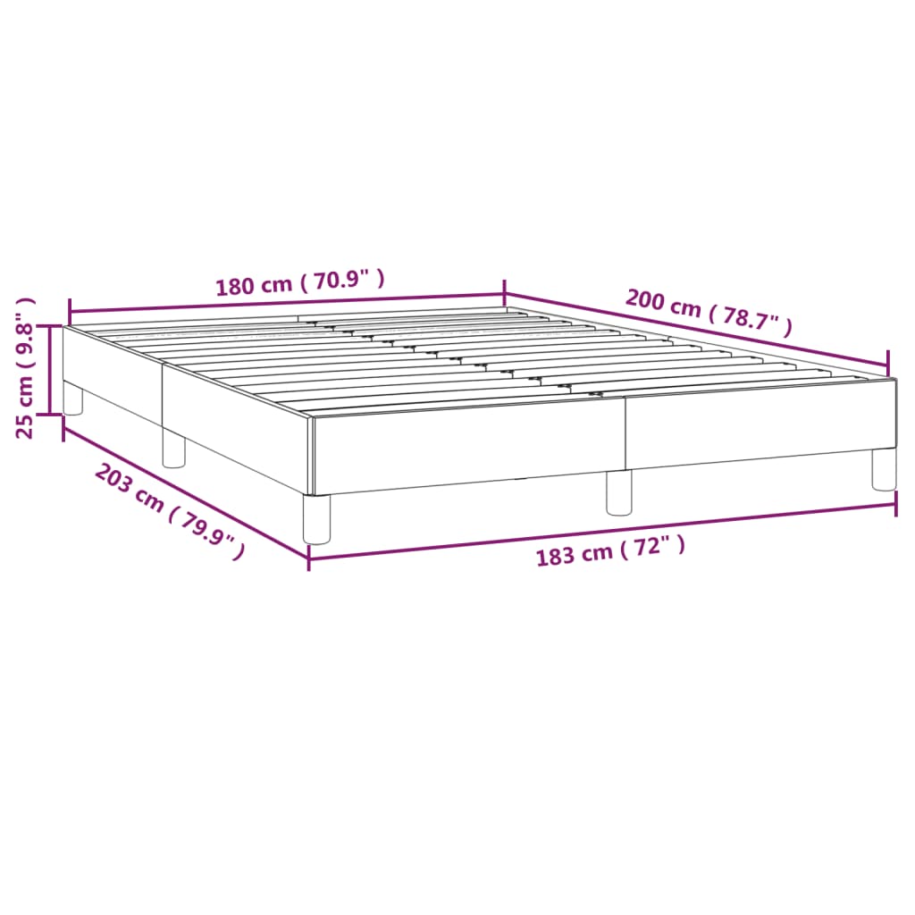 vidaXL Cama sin colchón de tela gris oscuro 180x200 cm