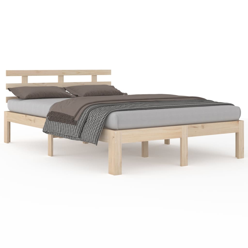 vidaXL Estructura de cama madera maciza 120x190 cm