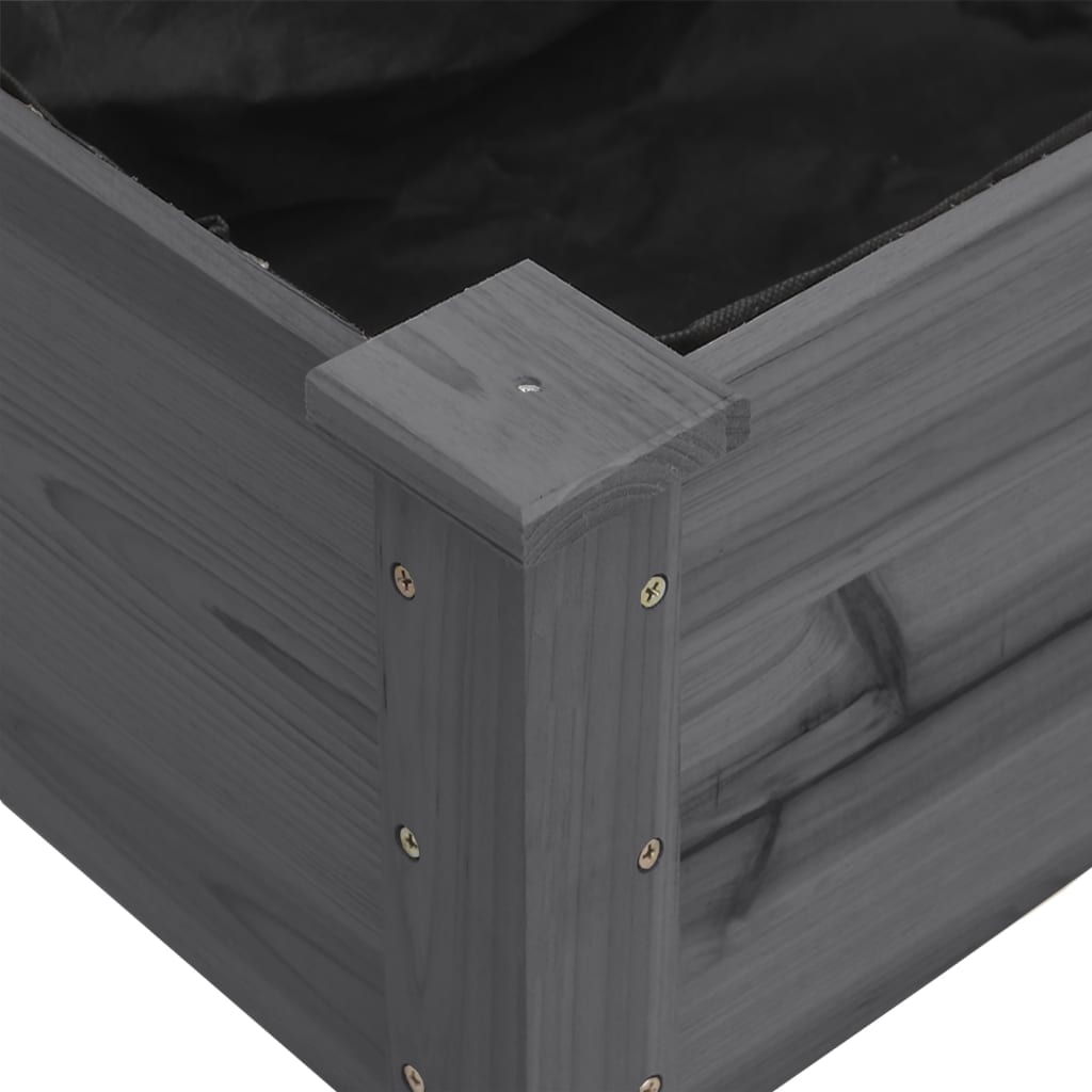 vidaXL Jardinera con forro interior madera abeto gris 71x37x76 cm