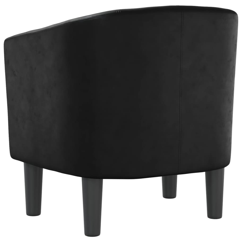 vidaXL Sillón cuero sintético negro