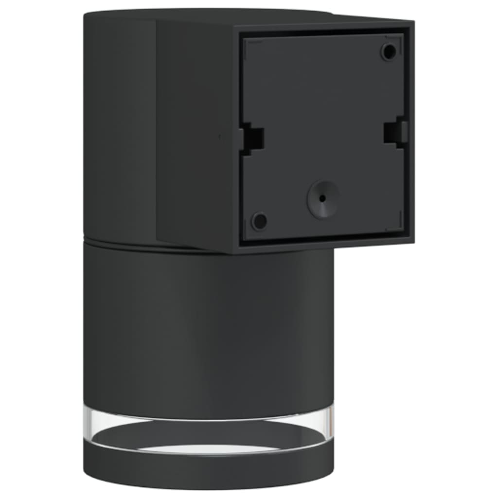 vidaXL Lámparas de pared de exterior 2 uds aluminio fundido negro