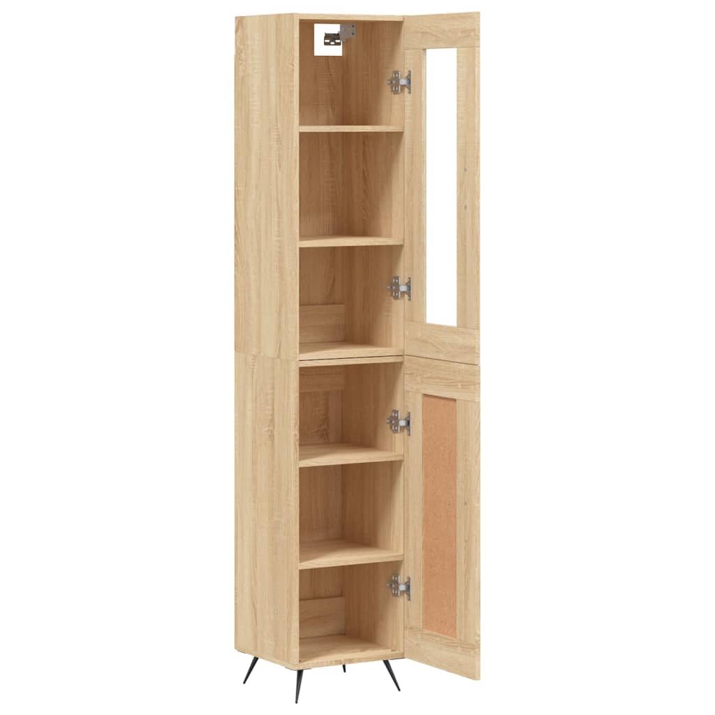 vidaXL Aparador de madera contrachapada roble Sonoma 34,5x34x180 cm