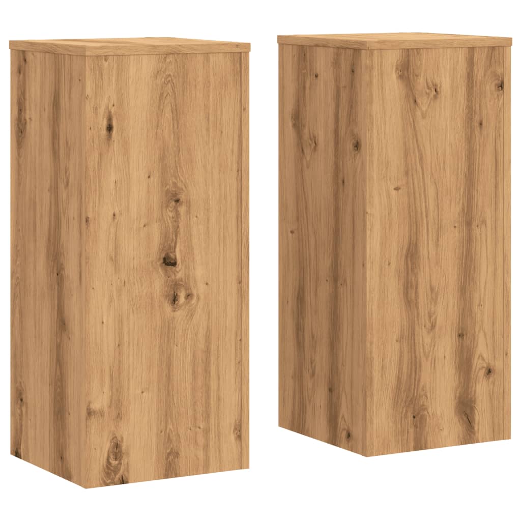 vidaXL Soportes de plantas 2 uds madera roble artisian 30x30x70 cm