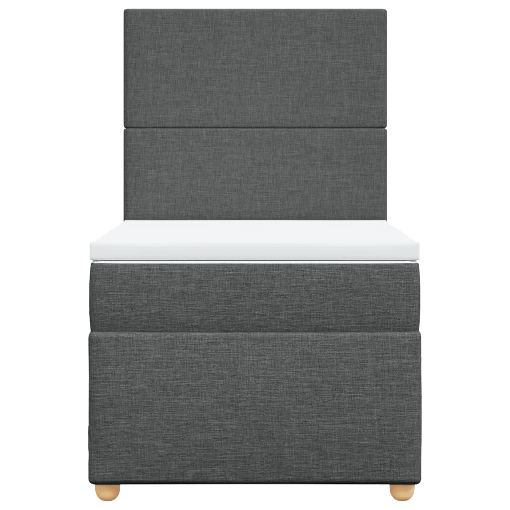 vidaXL Cama box spring con colchón tela gris oscuro 80x200 cm