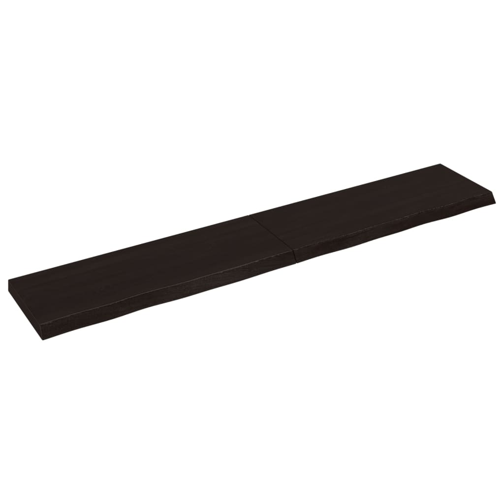 vidaXL Tablero mesa madera roble tratada marrón oscuro 220x40x(2-6) cm