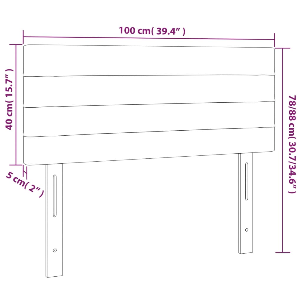 vidaXL Cabecero de tela gris claro 100x5x78/88 cm