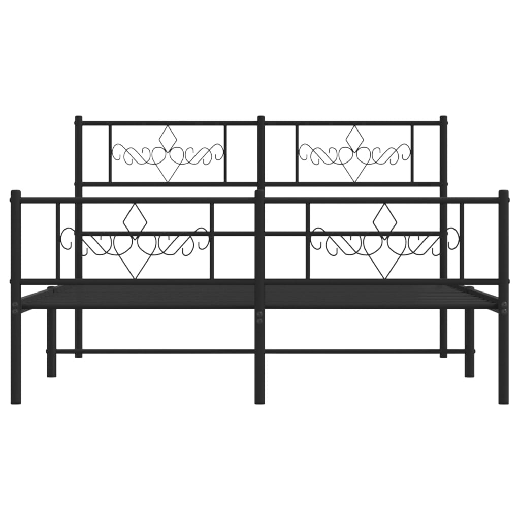 vidaXL Estructura cama sin colchón con estribo metal negro 120x200 cm