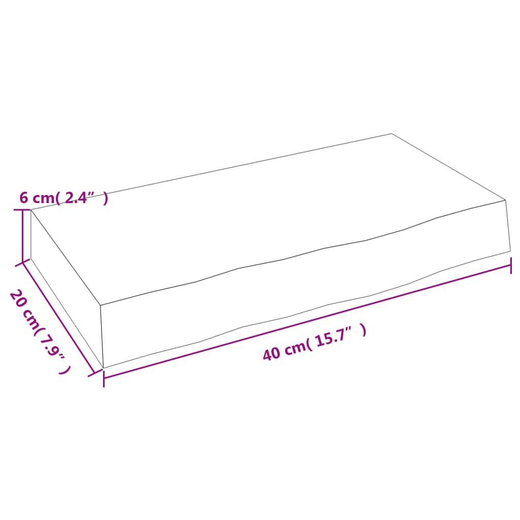 vidaXL Estante de pared madera de roble tratada marrón claro 40x20x6cm