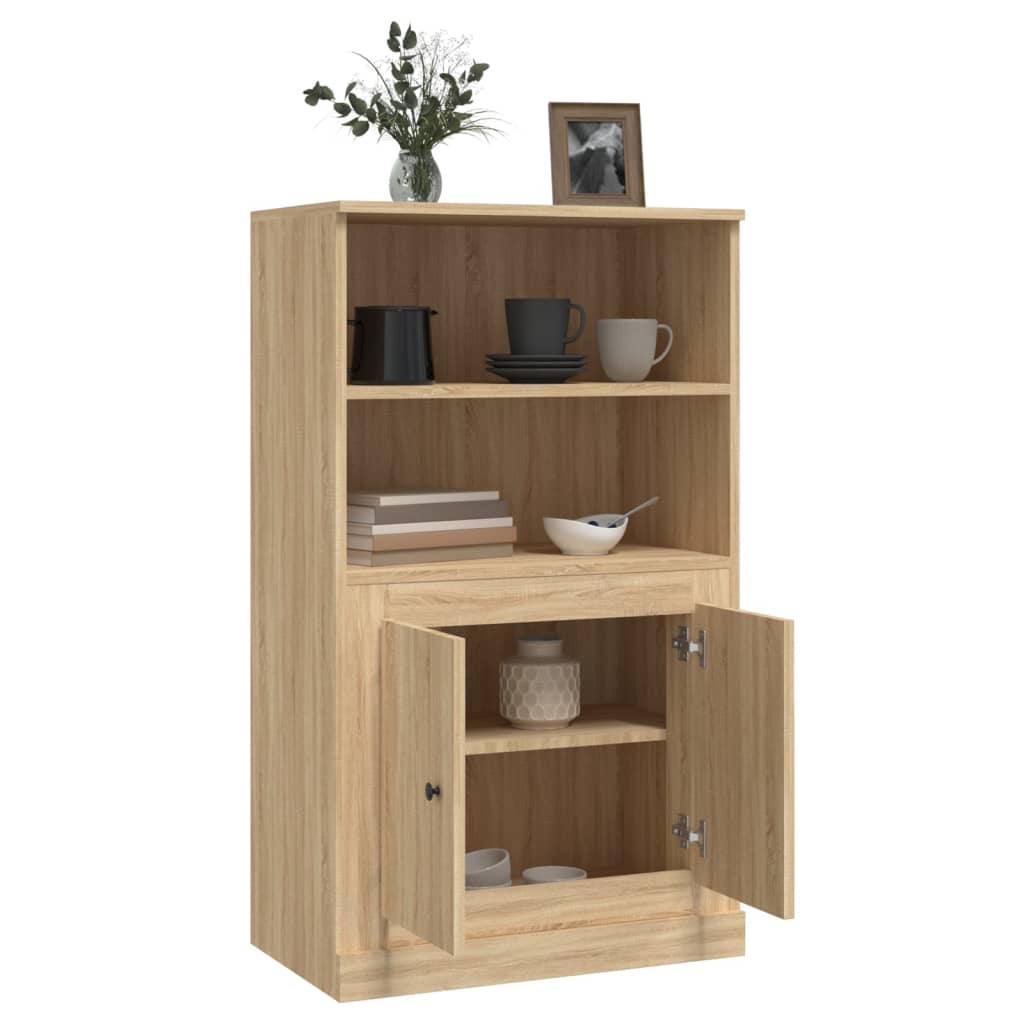 vidaXL Aparador de madera contrachapada roble Sonoma 60x35,5x103,5 cm