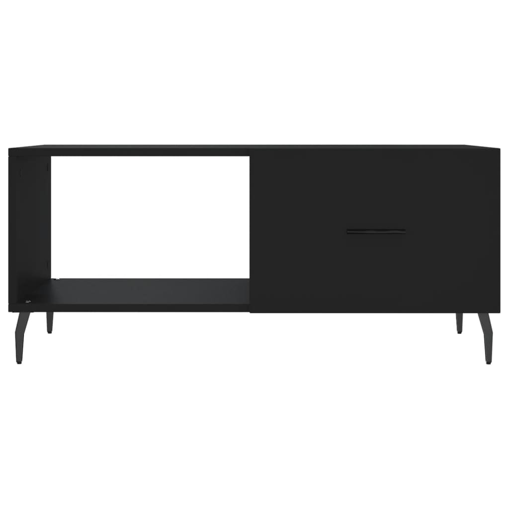 vidaXL Mesa de centro madera contrachapada negro 90x50x40 cm