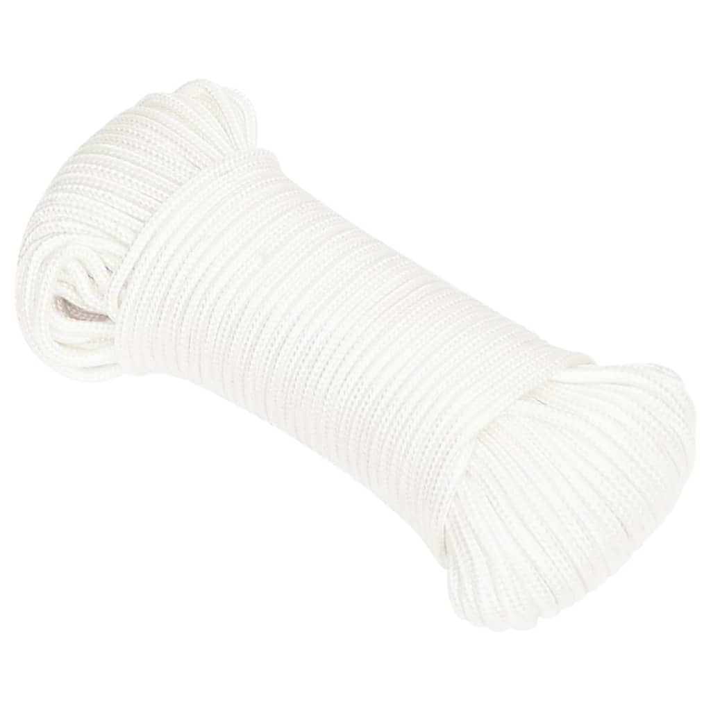 vidaXL Cuerda de barco polipropileno blanco intenso 5 mm 25 m