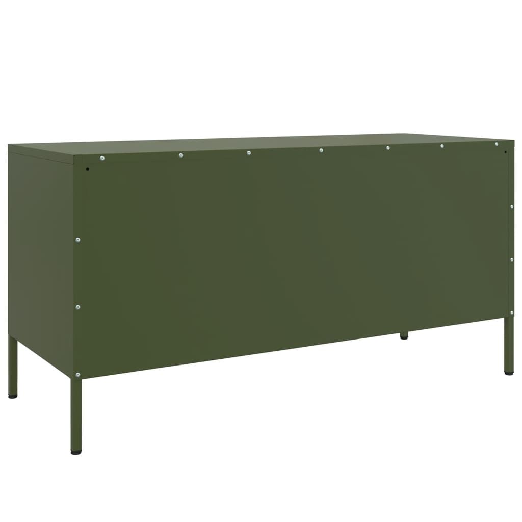 vidaXL Mueble de TV de acero verde oliva 100,5x39x50,5 cm