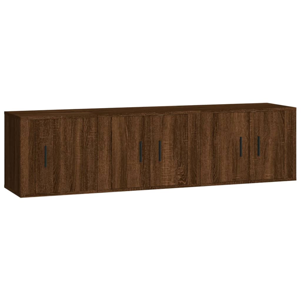 vidaXL Set de muebles para TV 3 pzas madera contrachapada roble marrón