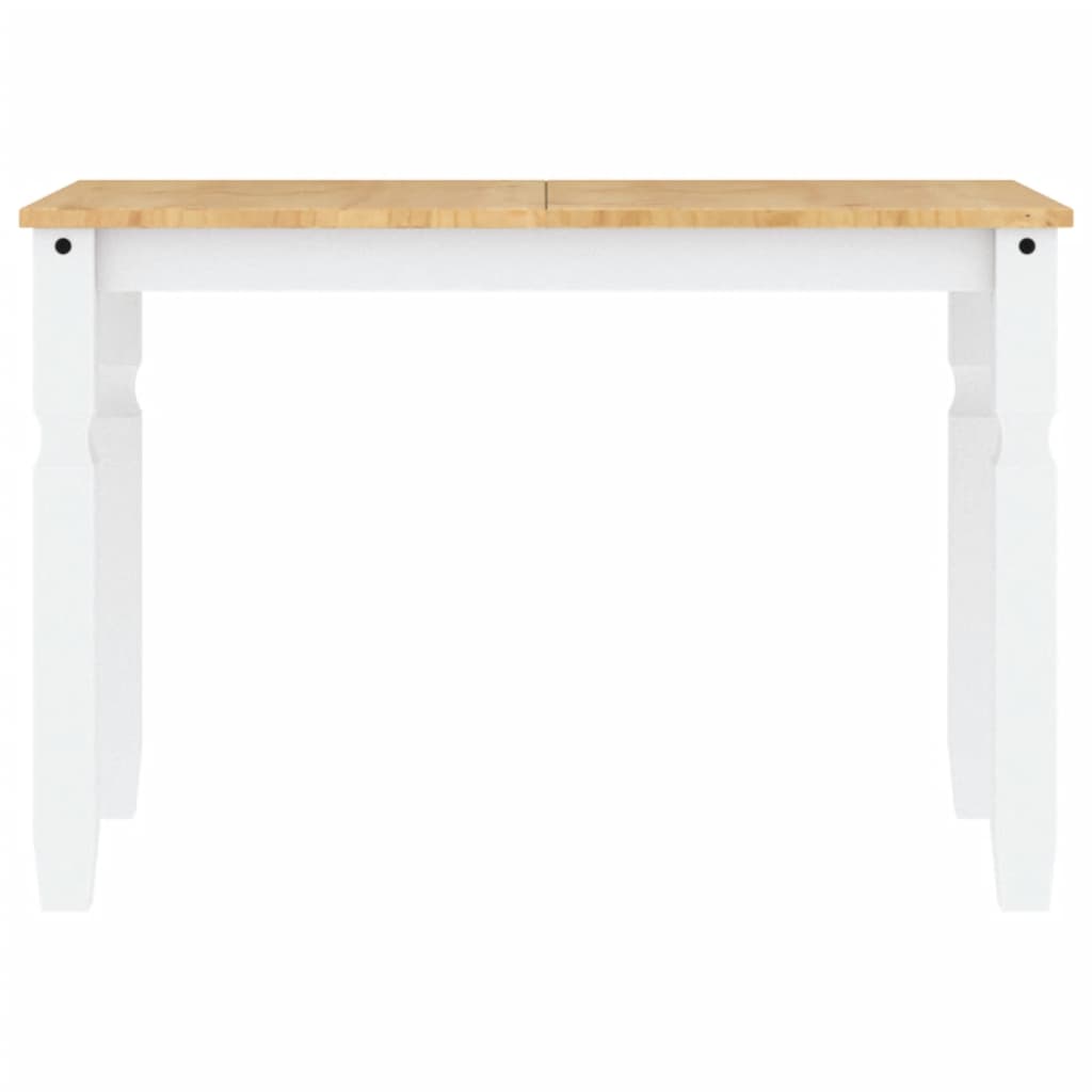 vidaXL Mesa de comedor Corona madera maciza pino blanco 112x60x75 cm