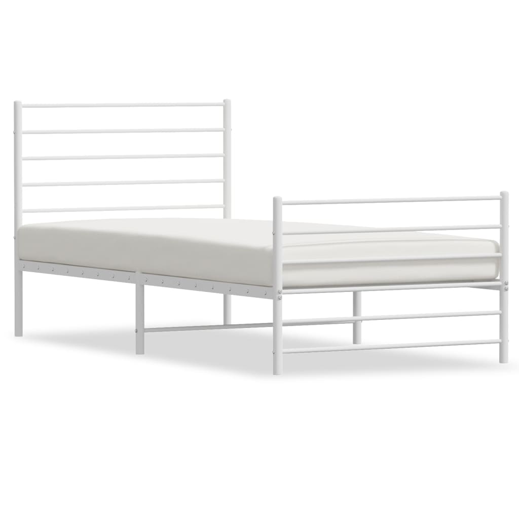 vidaXL Estructura cama sin colchón con estribo metal blanco 90x200 cm