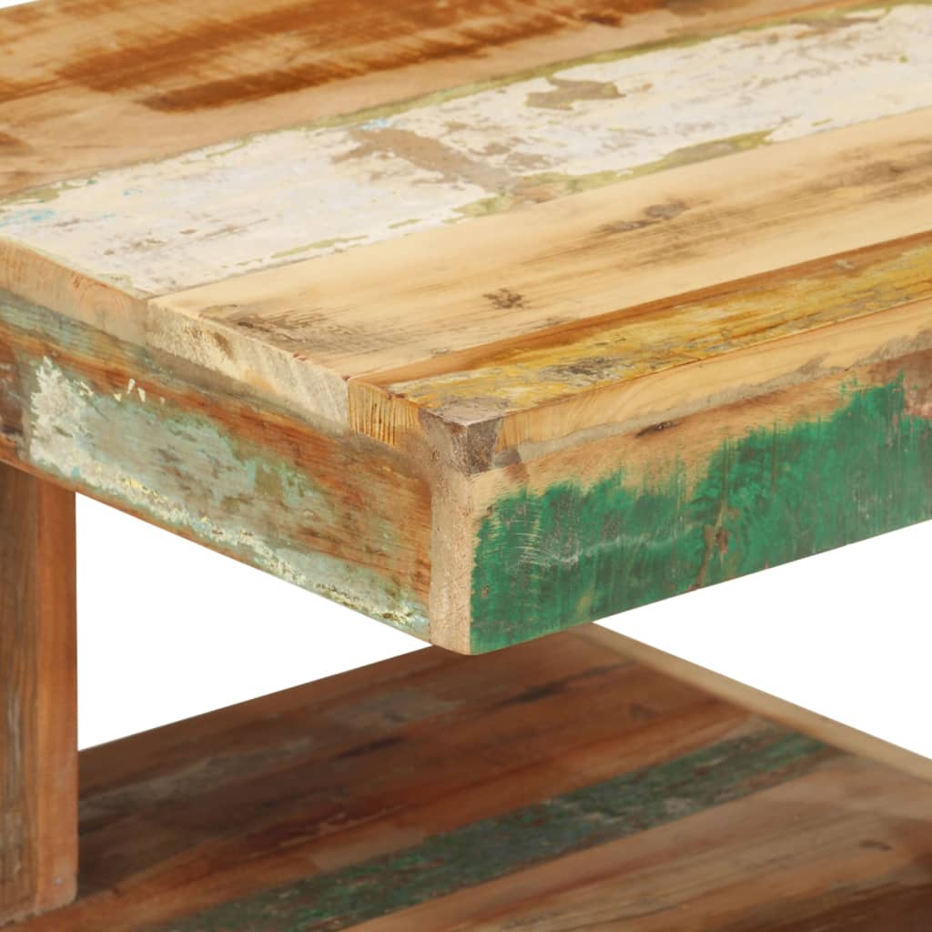 vidaXL Mesa de centro de madera maciza reciclada 45x45x40 cm