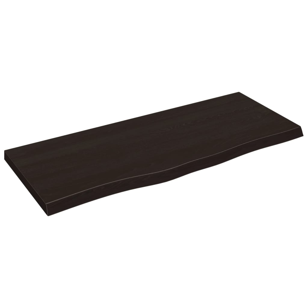 vidaXL Encimera de baño madera tratada marrón oscuro 100x40x(2-4) cm