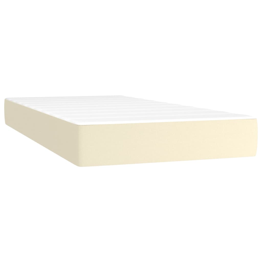 vidaXL Cama box spring con colchón cuero sintético crema 200x200 cm