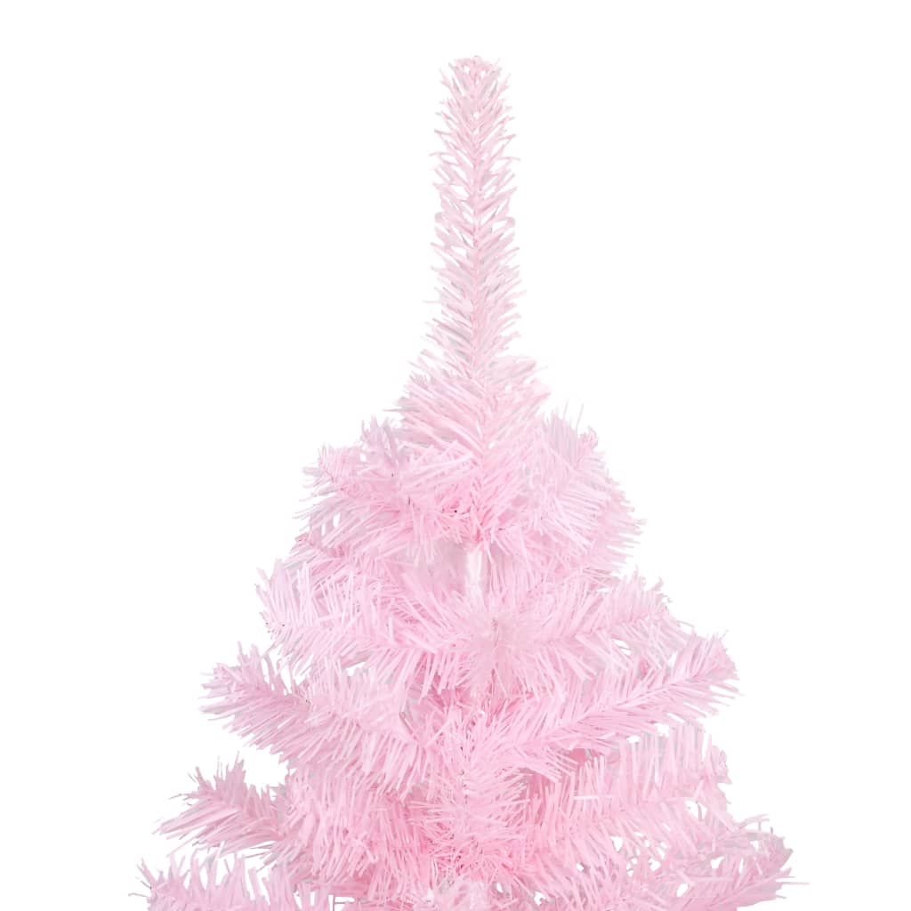 vidaXL Árbol de Navidad preiluminado con luces y bolas rosa 180 cm