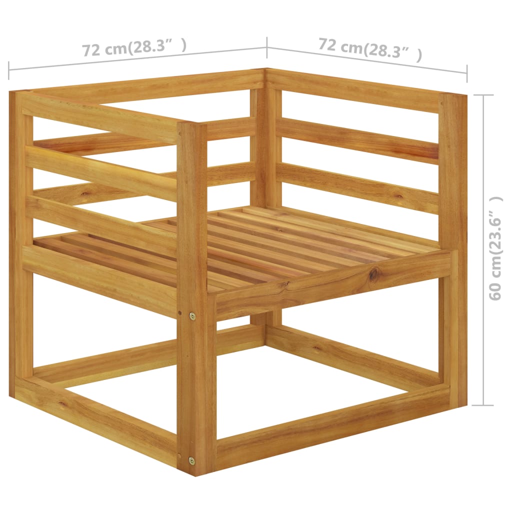 vidaXL Muebles de jardín 10 pzas cojines madera maciza de acacia