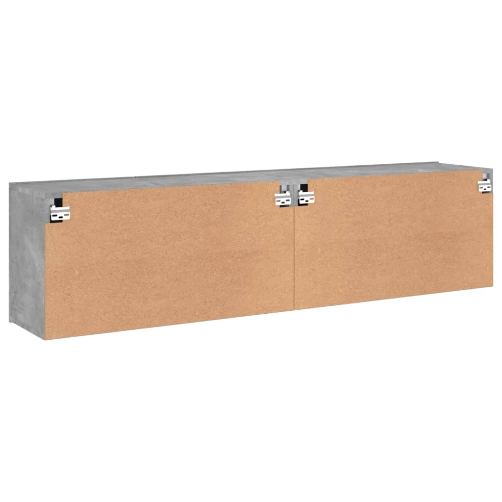 vidaXL Muebles para TV de pared 2 unidades gris hormigón 80x30x41 cm