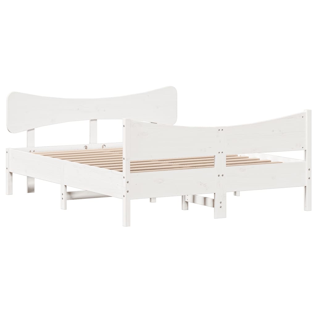 vidaXL Estructura de cama sin colchón madera maciza de pino 160x200 cm