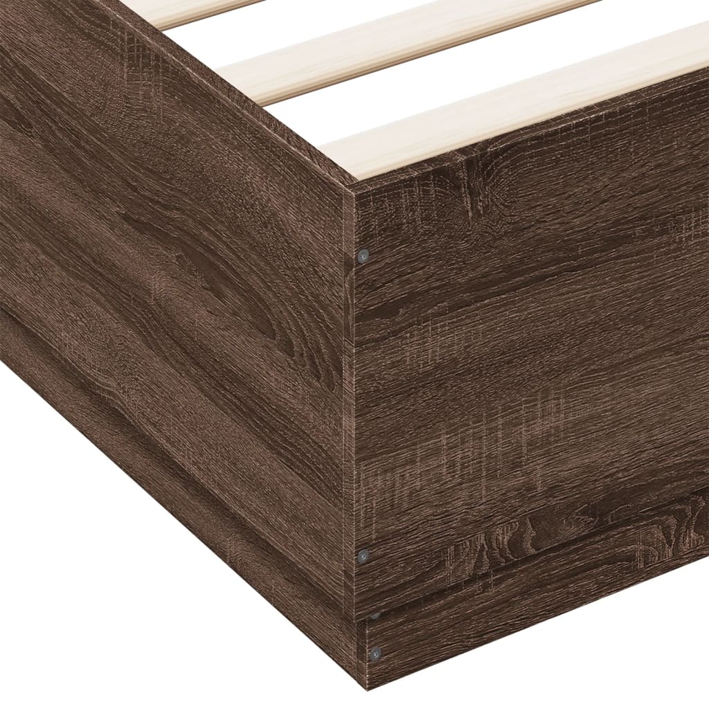 vidaXL Estructura de cama madera de ingeniería marrón roble 180x200 cm