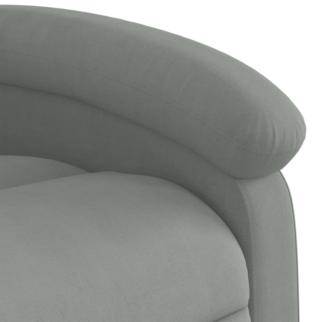 vidaXL Sillón reclinable de masaje terciopelo gris claro