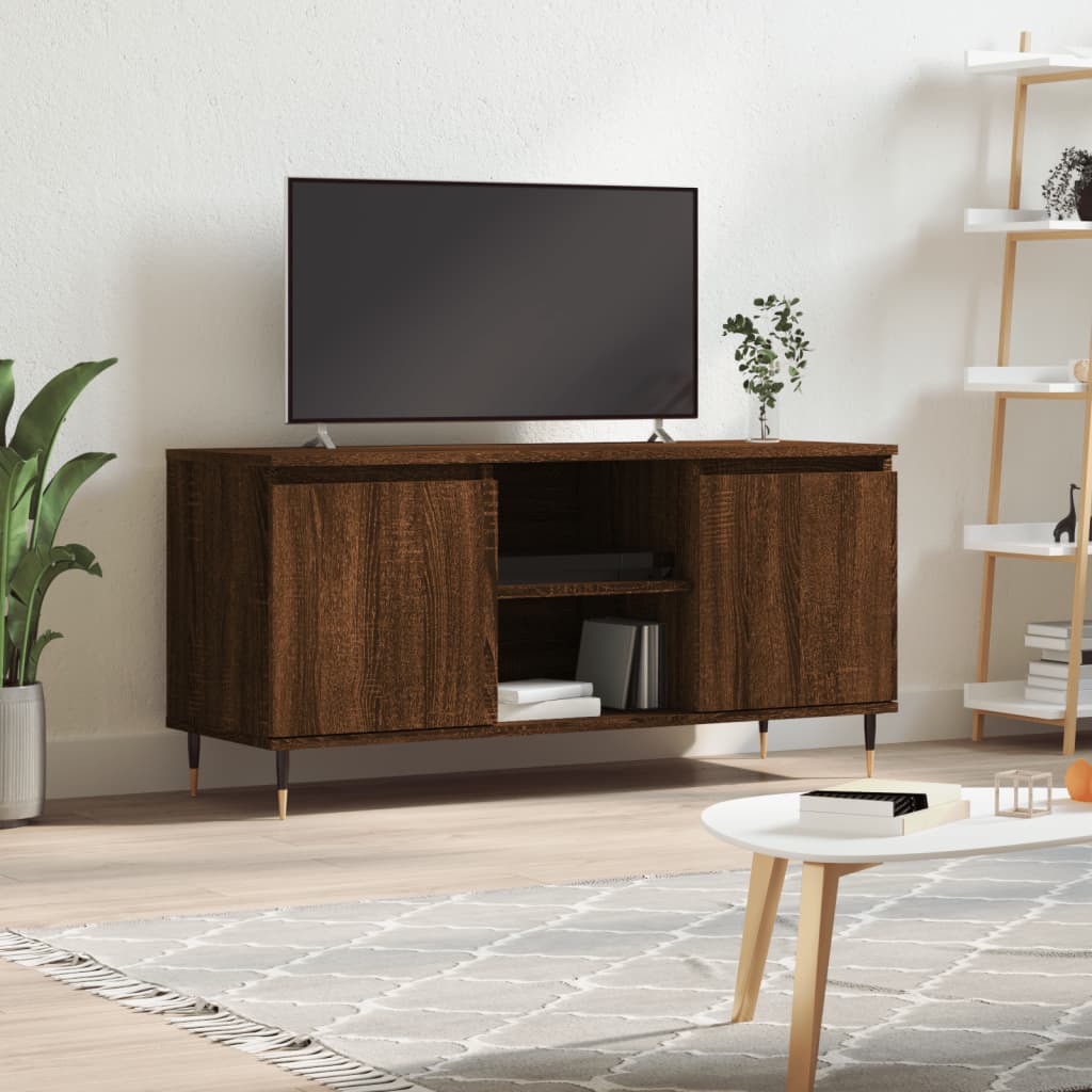 vidaXL Mueble de TV madera de ingeniería marrón roble 104x35x50 cm