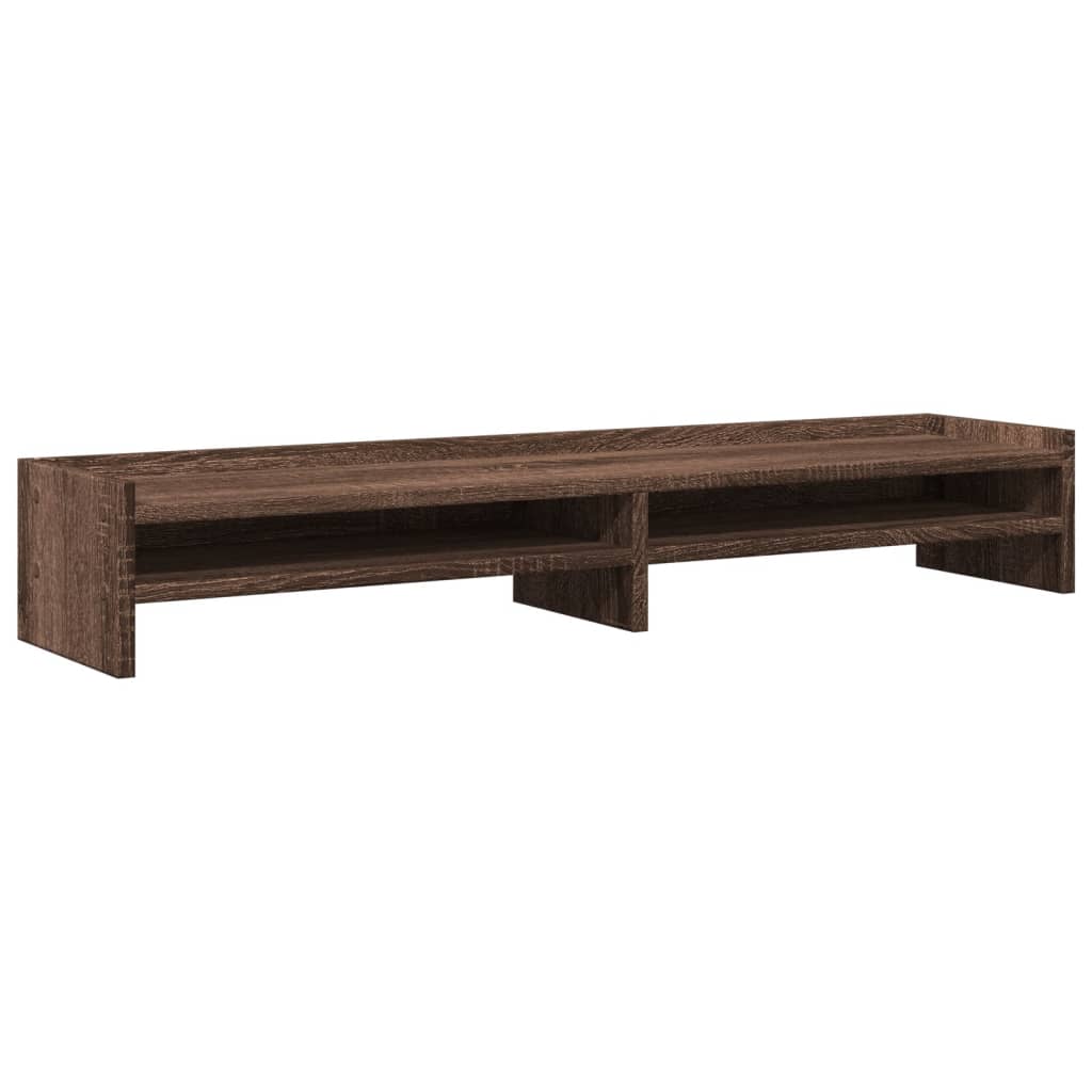 vidaXL Soporte de pantalla madera ingeniería marrón roble 100x24x16 cm