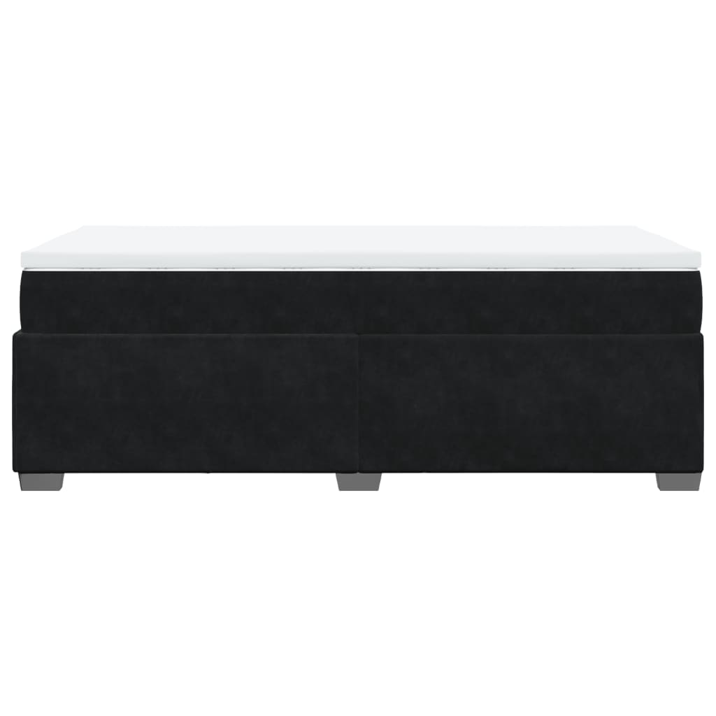 vidaXL Cama box spring con colchón terciopelo negro 80x200 cm