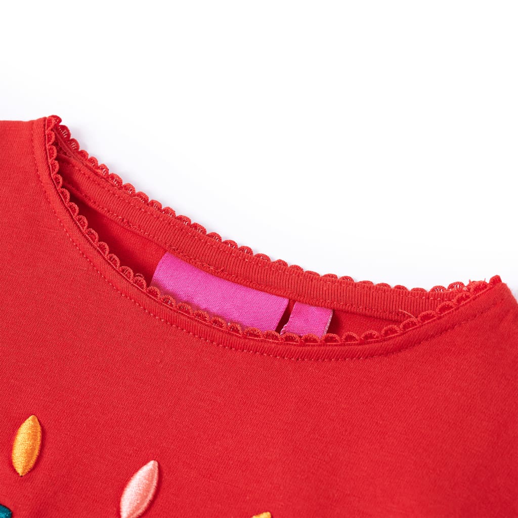 Camiseta infantil de manga larga rojo 128