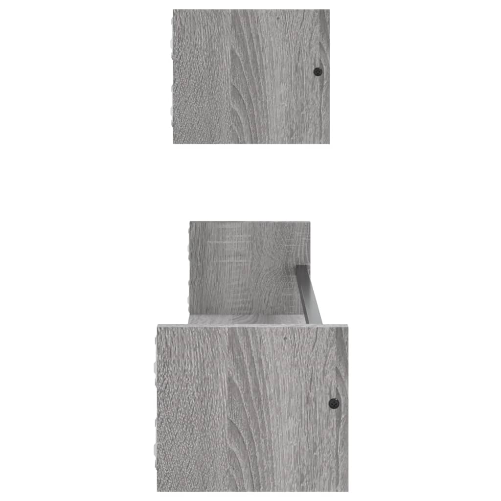 vidaXL Estantes de pared con barras 2 uds gris Sonoma 80x16x14 cm