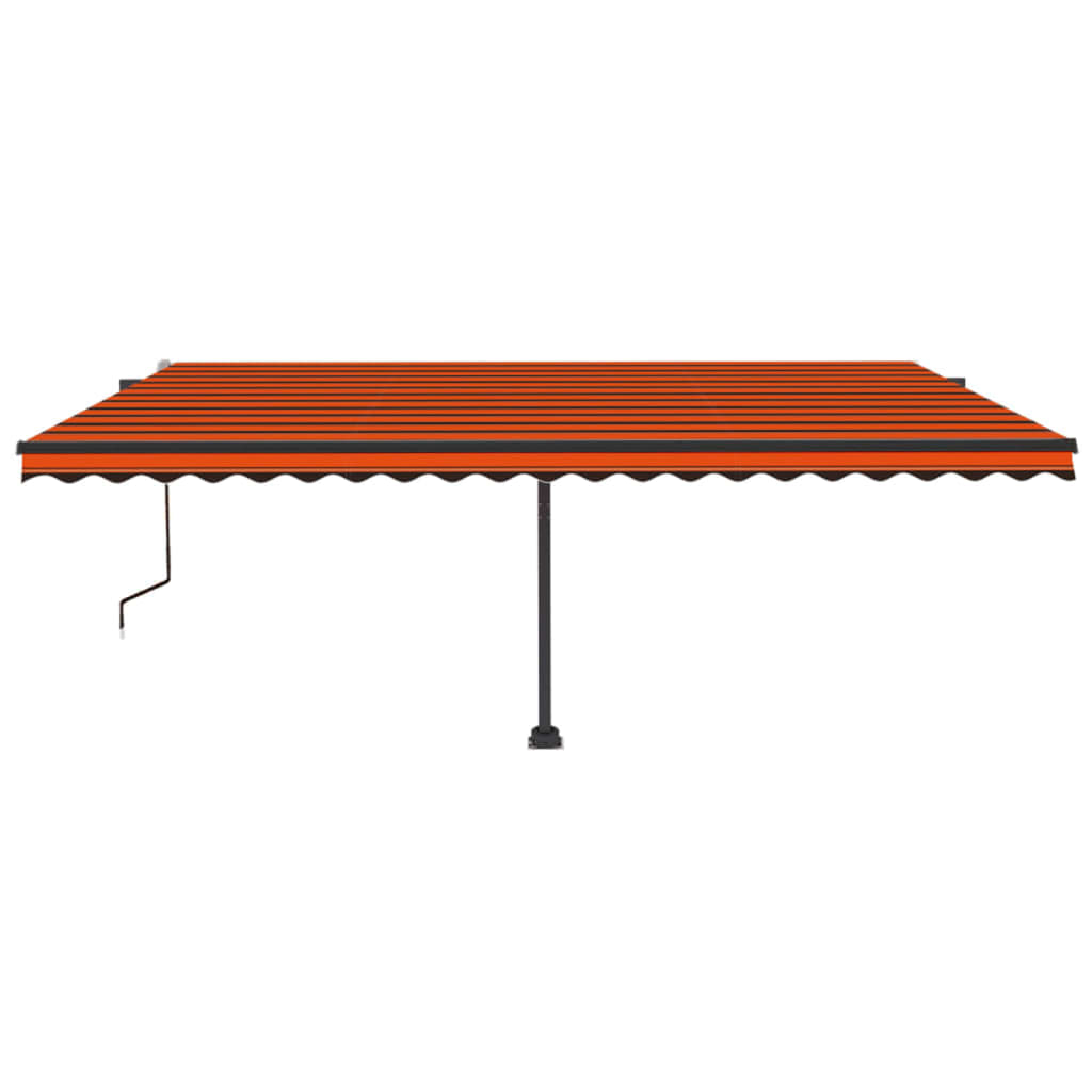 vidaXL Toldo automático LED sensor de viento naranja marrón 500x300 cm