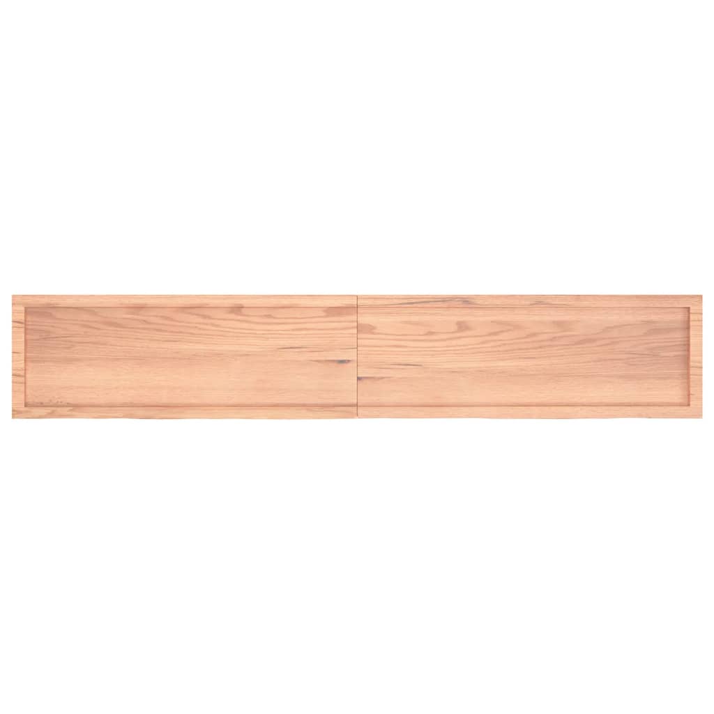 vidaXL Encimera baño madera maciza tratada marrón claro 220x40x(2-6)cm